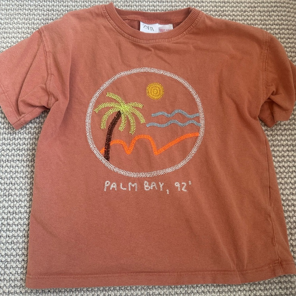 Zara Kids Terracotta Palm Bay Tee